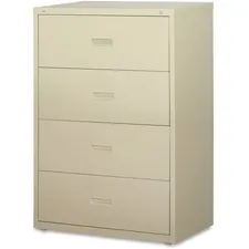 Lorell LLR 60559 — Lorell Lateral File - 4-Drawer - 30 x 18.6 x 52.5 - 4 x Drawer(s) for File - A4, Legal, Letter - Interlocking, Adjustable Glide, Ball-bearing Suspension, Label Holder - Putty - Steel - Recycled