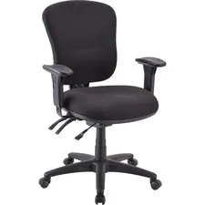 Lorell LLR 66128 — Lorell Accord Mid-Back Task Chair - Black Polyester Seat - Black Frame - 1 Each