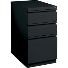 Lorell LLR 49527 — Lorell Mobile File Pedestal - 15 x 22.9 x 27.8 - Letter - Security Lock, Recessed Handle, Ball-bearing Suspension - Black - Steel - Recycled