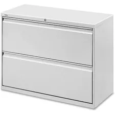 Lorell LLR 60439 — Lorell Lateral File - 2-Drawer - 42 x 18.6 x 28.1 - 2 x Drawer(s) for File - Legal, Letter, A4 - Lateral - Rust Proof, Leveling Glide, Ball-bearing Suspension, Interlocking, Label Holder - Light Gray - Baked Enamel - Steel - Recycled