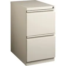 Lorell LLR 49523 — Lorell Mobile File Pedestal - 15 x 20 x 27.8 - Letter - Recessed Handle, Ball-bearing Suspension, Security Lock - Putty - Steel - Recycled
