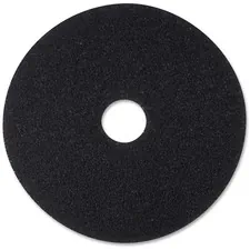 3M MMM 08382 — 3M Black Stripping Pads - 5/Carton - Round x 20 Diameter - Stripping, Floor - Hard, Concrete Floor - 175 rpm to 600 rpm Speed Supported - Textured, Adhesive, Durable, Dirt Remover, Abrasive - Nylon, Polyester Fiber - Black