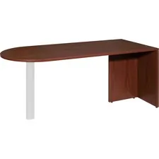 Lorell LLR 69380 — Lorell Essentials Peninsula Desk Box 1/2 - 30 x 66 x 29.5 - Finish: Laminate, Mahogany