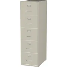 Lorell LLR 48500 — Lorell Commercial Grade Vertical File Cabinet - 5-Drawer - 18 x 26.5 x 61 - 5 x Drawer(s) for File - Legal - Vertical - Ball-bearing Suspension, Security Lock, Heavy Duty - Putty - Steel - Recycled
