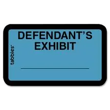 TABBIES TAB 58093 — Tabbies Defendant's Exhibit Legal File Labels - 1 5/8 x 1 Length - Blue - 252 / Pack