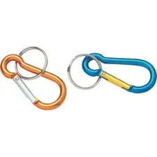 BAUMGARTENS BAU 41010 — Baumgartens 2 Carabiner Key Ring - Aluminum - 1 Each - Assorted