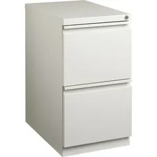 Lorell LLR 49531 — Lorell Mobile File Pedestal - 2-Drawer - 15 x 22.9 x 27.8 - 2 x Drawer(s) for File - Letter - Ball-bearing Suspension, Security Lock, Recessed Handle - Light Gray - Steel - Recycled