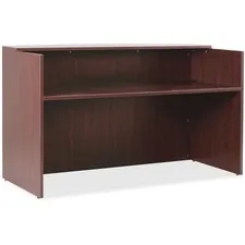 Lorell LLR 59582 — Lorell Essentials Series Mahogany Reception Desk - 1 Top, 72 x 36 x 42.5Desk - Material: Wood - Finish: Mahogany Laminate