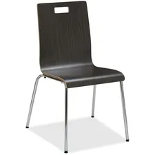 Lorell LLR 99863 — Lorell Bentwood Cafe Chair - Steel Frame - Espresso - Plywood, Bentwood - 2 / Carton