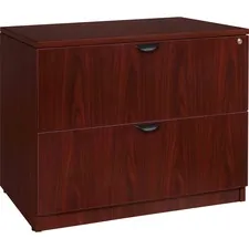 Lorell LLR PL2236MY — Lorell Prominence 2.0 Mahogany Laminate Lateral File - 2-Drawer - 36 x 22 x 29 - 2 x File Drawer(s) - Band Edge - Material: Particleboard - Finish: Mahogany Laminate, Thermofused Melamine (TFM)