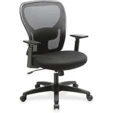 Lorell LLR 83307 — Lorell Mid-back Task Chair - Black Fabric Seat - Black Mesh Back - Mid Back - 1 Each