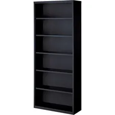 Lorell LLR 41294 — Lorell Fortress Series Bookcases - 34.5 x 13 x 82 - 6 x Shelf(ves) - Black - Powder Coated - Steel - Recycled