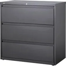 Lorell LLR 60405 — Lorell Hanging File Drawer Charcoal Lateral Files - 42 x 18.8 x 40.1 - 3 x Drawer(s) for File - A4, Legal, Letter - Lateral - Anti-tip, Security Lock, Ball Bearing Slide, Reinforced Base, Leveling Glide, Interlocking, Hanging Rail, Magnetic Label Holder - Charcoal - Recycled