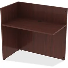 Lorell LLR 59627 — Lorell Reception Desk - 0.1 Edge, 42 x 24 x 41.5 - Material: Polyvinyl Chloride (PVC) Edge - Finish: Mahogany Laminate