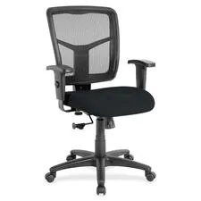 Lorell LLR 8620949 - Lorell Managerial Mesh Mid-back Chair - Insight Ebony Fabric