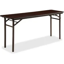 Lorell LLR 60725 - Lorell Mahogany Folding Banquet Table - Mahogany Rectangle T