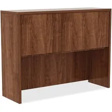 Lorell LLR 34397 — Lorell Essentials Series Hutch - 48 x 15 x 36 , 0.1 Edge - Material: Metal, Polyvinyl Chloride (PVC) Edge - Finish: Walnut, Laminate