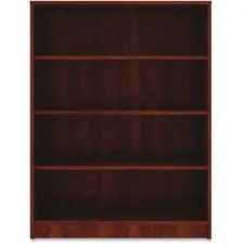 Lorell LLR 99785 — Lorell Cherry Laminate Bookcase - 48 Height x 36 Width x 12 Depth - Sturdy, Adjustable Feet - Cherry - Laminate - 1 Each