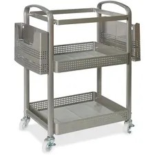 Lorell LLR 45654 — Lorell Mobile File Cart - 12.5 Length x 22.4 Width x 25.3 Height - Metal Frame - Champagne Gold - 1 Each