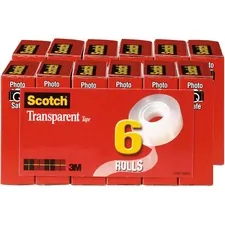 3M MMM 6006PKBD — Scotch Transparent Tape - 3/4W - 36 yd Length x 0.75 Width - 1 Core - 12 / Bundle - Clear