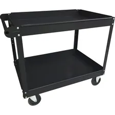 Lorell LLR 59689 — Lorell Utility Cart - 2 Shelf - 400 lb Capacity - Steel - 30 Length x 16 Width x 32 Height - Black - 1 Each