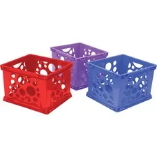 STOREX STX 61797U03C — Storex Premium Storage Crate - External Dimensions: 17.3 Length x 14.3 Width x 10.5Height - Media Size Supported: Legal, Letter - Assorted Bright - For Classroom Supplies, File Folder - 3 / Carton