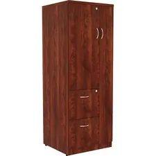 Lorell LLR 69896 — Lorell Essentials Storage Cabinet - 2-Drawer - 23.6 x 23.665.6 Cabinet, 0.5 Compartment - 2 x Storage Drawer(s) - 1 Door(s) - Finish: Cherry, Laminate