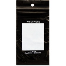 C-LINE CLI 47435 - C-Line Write-On Reclosable Bags - 3 Width x 5 Length - Black