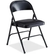 Lorell LLR 62526 — Lorell Padded Seat Folding Chairs - Vinyl Seat - Powder Coated Steel Frame - 4 / Carton