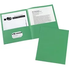 Avery Dennison AVE 47987CT — Avery® Letter Pocket Folder - 8 1/2 x 11 - 40 Sheet Capacity - 2 Internal Pocket(s) - Green - 125 / Carton