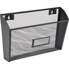 Lorell LLR 84144 — Lorell Black Mesh Wire Wall Pocket - 6.6 Height x 12.6 Width x 4.8 Depth - Black - 1 Each