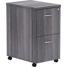 Lorell LLR 69561 — Lorell Weathered Charcoal Laminate Desking Pedestal - 2-Drawer - 16 x 22 x 28.3 - 2 x File Drawer(s) - Material: Metal Pull, Polyvinyl Chloride (PVC) Edge - Finish: Weathered Charcoal, Laminate, Silver Brush Pull