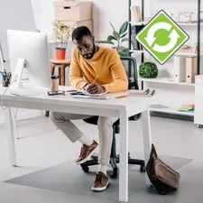 FLOORTEX FLR ECO124860AEP — Ecotex Evolutionmat Anti-slip Rectangular Chairmat - Hard Floor, Pile Carpet, Home, Office - 59.06 Length x 47.24 Width - Rectangle - Polymer - Clear