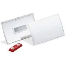 DURABLE OFFICE PRODUCTS DBL 821519 — DURABLE® CLICK FOLD® Convex Magnetic Name Badge Holder - 2-1/8 x 3-5/8 - Plastic - Transparent - 10 / Box