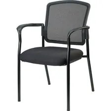 Lorell LLR 23100 — Lorell Breathable Mesh Guest Chair - Black Fabric Seat - Black Steel Frame - Black - Armrest - 1 Each