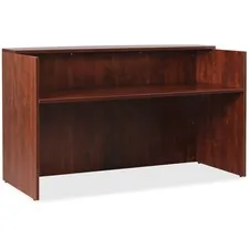 Lorell LLR 59581 — Lorell Essentials Series Cherry Reception Desk - 1 Top, 35.4 x 70.9 x 42.5Desk - Material: Wood - Finish: Cherry Laminate