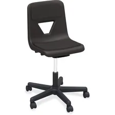 Lorell LLR 99913 — Lorell Classroom Adjustable Height Padded Mobile Task Chair - 5-star Base - Black - Polypropylene - 1 Each