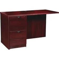 Lorell LLR PR2448LMY — Lorell Prominence 2.0 Mahogany Laminate Left Return - 2-Drawer - 48 x 24 x 29 , 1 Top - 2 x File Drawer(s) - Band Edge - Material: Particleboard - Finish: Mahogany Laminate, Thermofused Melamine (TFM)