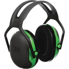 3M MMM X1A — Peltor Over-the-head Earmuffs - Recommended for: Food Processing, Metalworking, Manufacturing, Printing, Automotive, Construction, Mining, Woodworking, Airport - Noise Reduction Rating Protection - Acrylonitrile Butadiene Styrene (ABS) Earcup - Black/Green - 1 Each