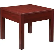 Lorell LLR 61623 — Lorell Occasional Corner Table - Square Top - Square Leg Base - 24 Table Top Length x 24 Table Top Width x 1 Table Top Thickness - 20 Height x 23.88 Width x 23.88 Depth - Assembly Required - Mahogany, Melamine