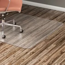 Lorell LLR 82827 — Lorell Hard Floor Rectangular Chairmat - Tile Floor, Vinyl Floor, Hardwood Floor - 60 Length x 46 Width x 60 mil Thickness - Rectangle - Vinyl - Clear