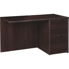 Lorell LLR PR2448RES — Lorell Prominence 2.0 Espresso Laminate Right Return - 2-Drawer - 48 x 24 x 29 , 1 Top - 2 x File Drawer(s) - Band Edge - Material: Particleboard - Finish: Espresso Laminate, Thermofused Melamine (TFM)