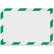 DURABLE OFFICE PRODUCTS DBL 4770131 — DURABLE® DURAFRAME® SECURITY Self-Adhesive Magnetic Letter Sign Holder - Holds Letter-Size 8-1/2 x 11 , Green/White, 2 Pack