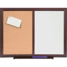 Lorell LLR 84171 — Lorell Dry-Erase/Bulletin Combo Board - 36 (3 ft) Width x 48 (4 ft) Height - Melamine Surface - Mahogany Wood Frame - 1 Each