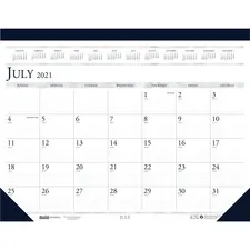 HOUSE OF DOOLITTLE HOD 1556 — House of Doolittle 18x13 Academic Desk Pad Calendar - Academic - Julian Dates - Monthly, Daily, Yearly - 1.2 Year - July 2021 till August 2022 - 1 Month Double Page Layout - 18 1/2 x 13 Sheet Size - 2.12 x 3 Block - Desk Pad - Vinyl - Perforated, Reference Calendar, Non-refillable - 1 Each
