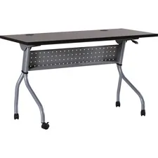 Lorell LLR 60729 — Lorell Espresso/Silver Training Table - Rectangle Top - Four Leg Base - 4 Legs - 48 Table Top Width x 23.50 Table Top Depth - 29.50 Height x 47.25 Width x 23.63 Depth - Assembly Required - Espresso, Silver - Melamine, Nylon