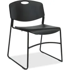 Lorell LLR 62528 — Lorell Heavy-duty Bistro Stack Chairs - Plastic Seat - Plastic Back - Steel Frame - Black - 4 / Carton