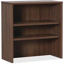 Lorell LLR 69975 — Lorell Essentials Walnut Laminate Stack-on Bookshelf - 36 x 15 x 36 - 2 Shelve(s) - Material: MFC, Polyvinyl Chloride (PVC) - Finish: Walnut, Laminate