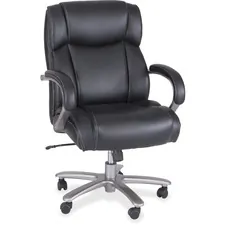 SAFCO PRODUCTS SAF 3503BL — Safco Big & Tall Mid-Back Task Chair - Black Bonded Leather Seat - Mid Back - Armrest - 1 Each