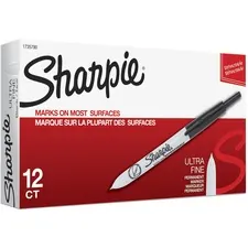 Newell Brands SAN 1735790 — Sharpie Retractable Ultra Fine Point Permanent Marker - Ultra Fine Marker Point - Retractable - Black